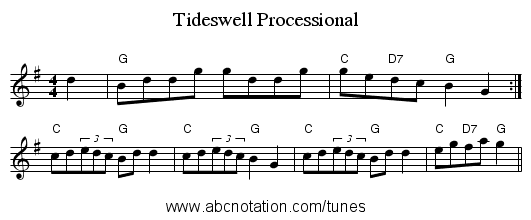 Tideswell Processional - staff notation