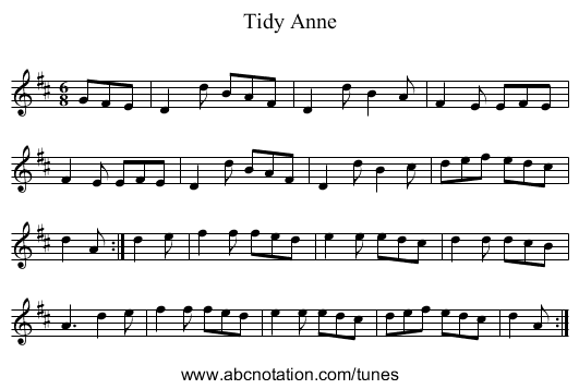 Tidy Anne - staff notation