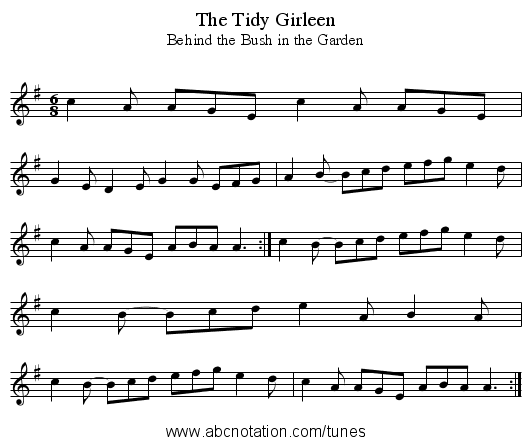 Tidy Girleen, The - staff notation