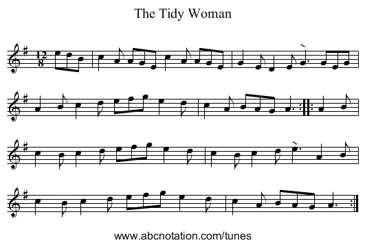 Tidy Woman, The - staff notation
