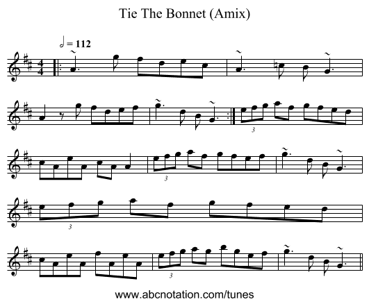 Tie The Bonnet (Amix) - staff notation