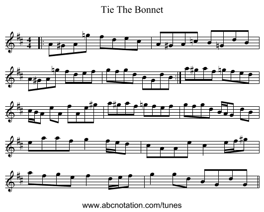 Tie The Bonnet - staff notation