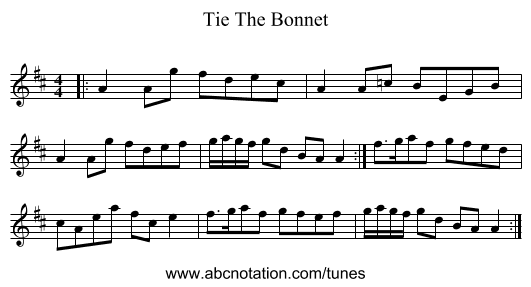 Tie The Bonnet - staff notation