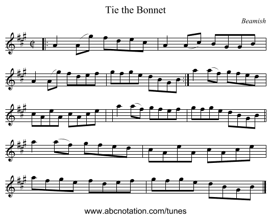 Tie the Bonnet - staff notation