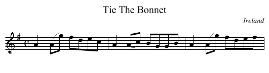 Tie The Bonnet - staff notation