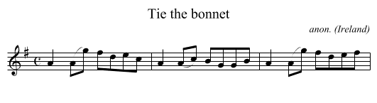 Tie the bonnet - staff notation