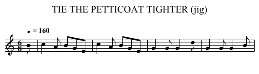 TIE THE PETTICOAT TIGHTER (jig) - staff notation