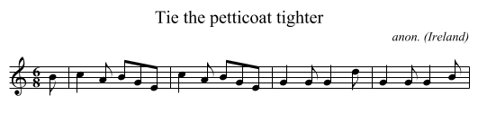 Tie the petticoat tighter - staff notation