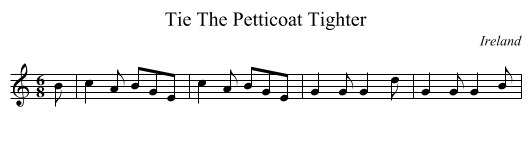 Tie The Petticoat Tighter - staff notation