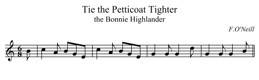 Tie the Petticoat Tighter - staff notation