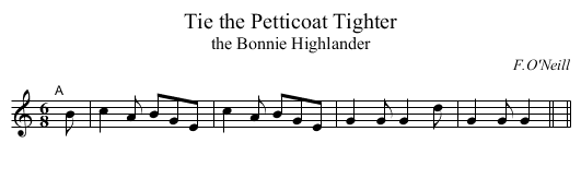Tie the Petticoat Tighter - staff notation