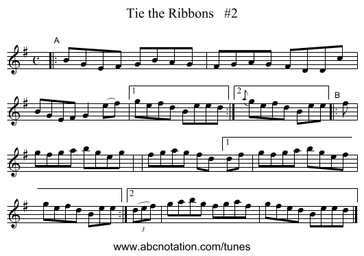 Tie the Ribbons   #2 - staff notation