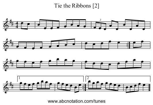 Tie the Ribbons [2] - staff notation