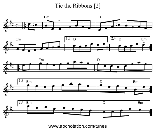 Tie the Ribbons [2] - staff notation