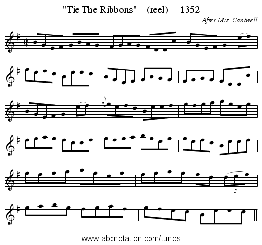 Tie The Ribbons    (reel)     1352 - staff notation