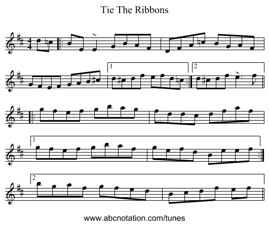 Tie The Ribbons - staff notation