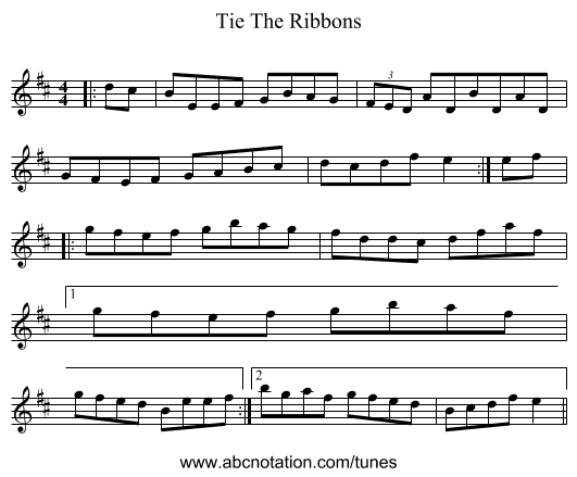 Tie The Ribbons - staff notation