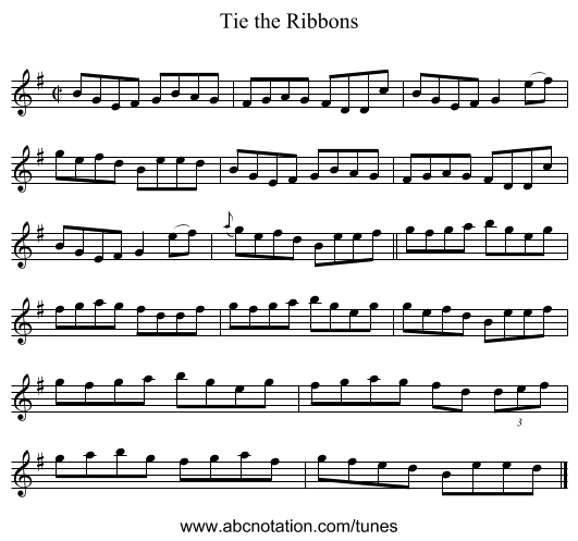 Tie the Ribbons - staff notation