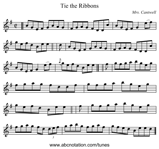 Tie the Ribbons - staff notation