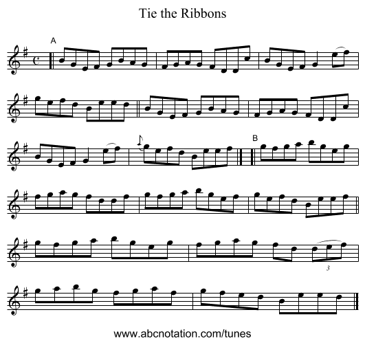 Tie the Ribbons - staff notation