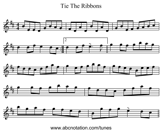 Tie The Ribbons - staff notation