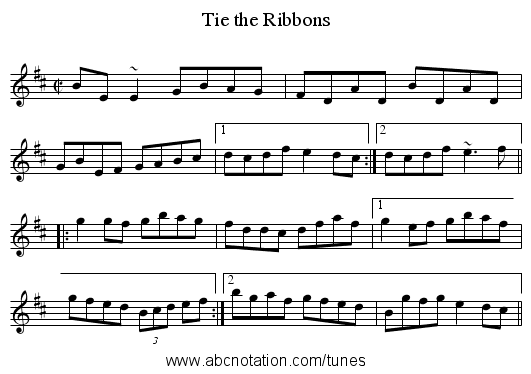 Tie the Ribbons - staff notation