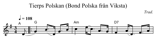 Tierps Polskan (Bond Polska fr&aring;n Viksta) - staff notation