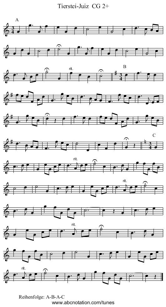 Tierstei-Juiz  CG 2+ - staff notation