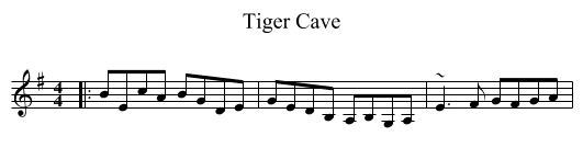 Tiger Cave - staff notation