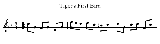 Tiger's First Bird - staff notation
