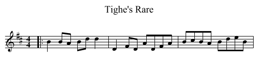 Tighe's Rare - staff notation