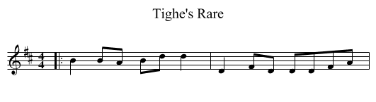 Tighe's Rare - staff notation