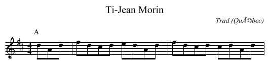 Ti-Jean Morin - staff notation