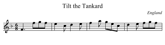 Tilt the Tankard - staff notation