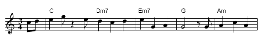 Tilting Summer In - staff notation
