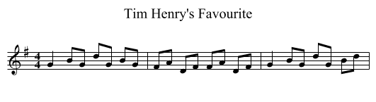 Tim Henry's Favourite - staff notation