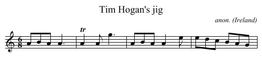 Tim Hogan's jig - staff notation