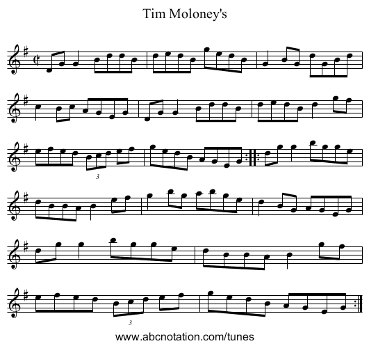 Tim Moloney's - staff notation
