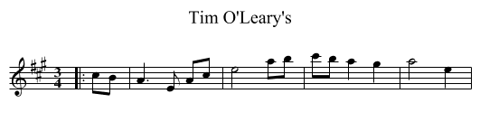 Tim O'Leary's - staff notation
