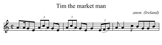 Tim the market man - staff notation