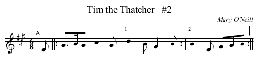 Tim the Thatcher   #2 - staff notation