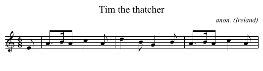 Tim the thatcher - staff notation