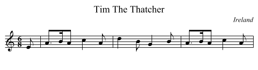 Tim The Thatcher - staff notation
