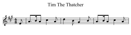 Tim The Thatcher - staff notation