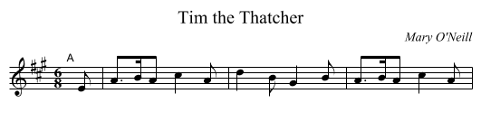 Tim the Thatcher - staff notation
