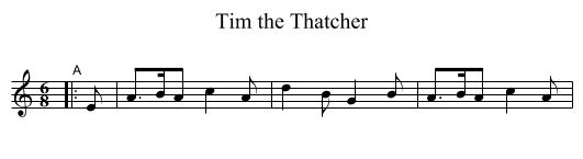 Tim the Thatcher - staff notation