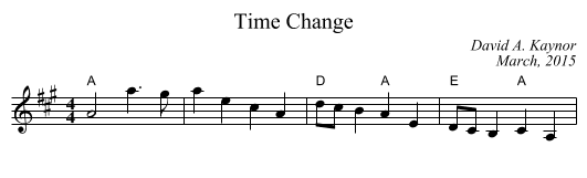 Time Change - staff notation