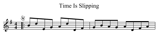 Time Is Slipping - staff notation