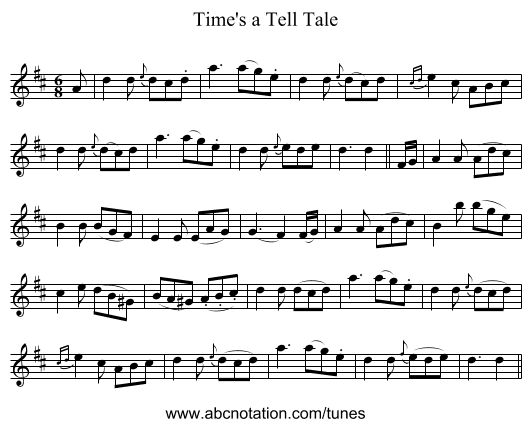 Time's a Tell Tale - staff notation