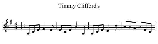 Timmy Clifford's - staff notation
